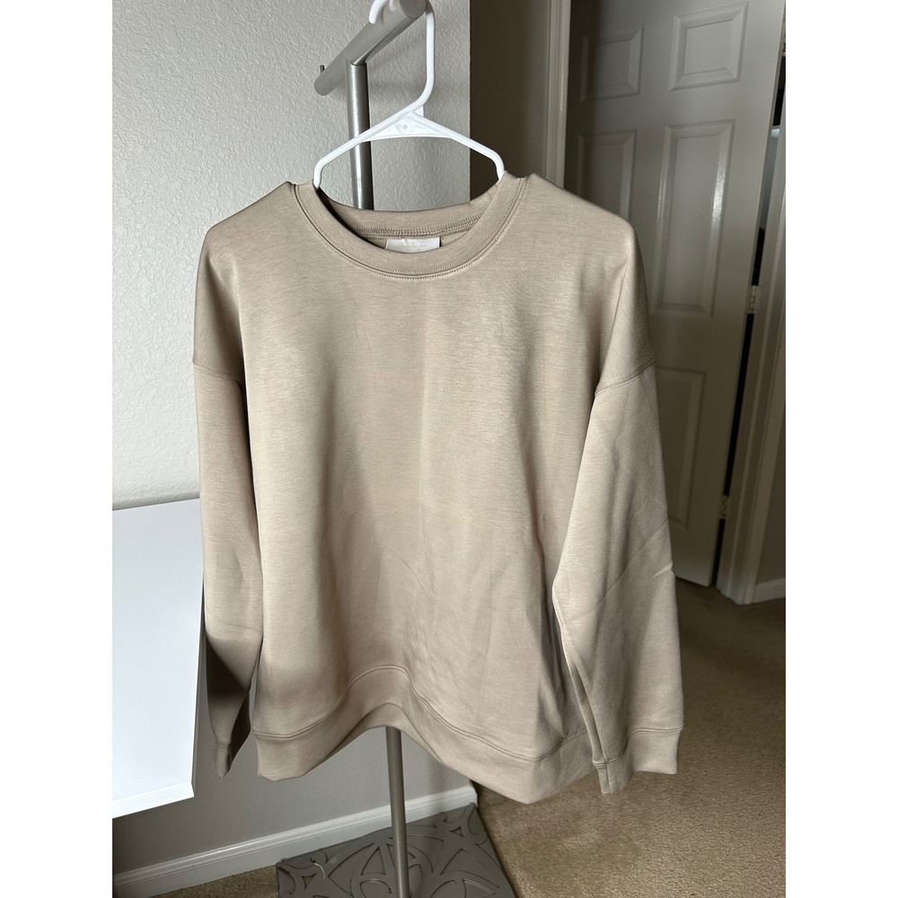 Alexander Jane Sweatshirt Women M/L Taupe Good Oversized Crew Neck NWOT